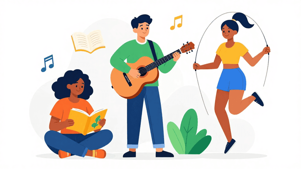 Hobbys: Lesen, Musik und Sport