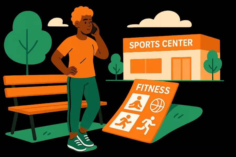 Illustration for MA1: Telefongespräch über Sportangebot